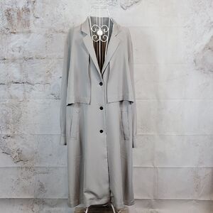 Lattelier Patchwork Trenchcoat In Grey Womens Size M